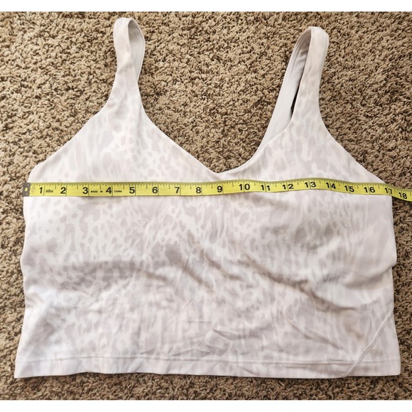 Lululemon Align Tank Top White Grey Leopard Animal Print Size 14 LW1ECAS.0 - Picture 5 of 8